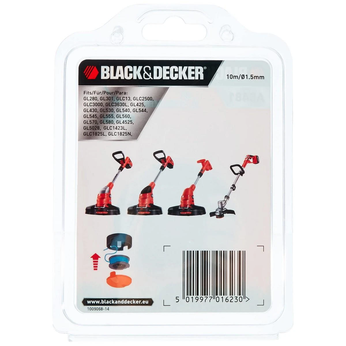 Black & Decker Juodas & Decker Pjovimo valas 10 m 1,5 mm. ST1823, GLC3630L,STC1820, ST5530, Juodas & Decker