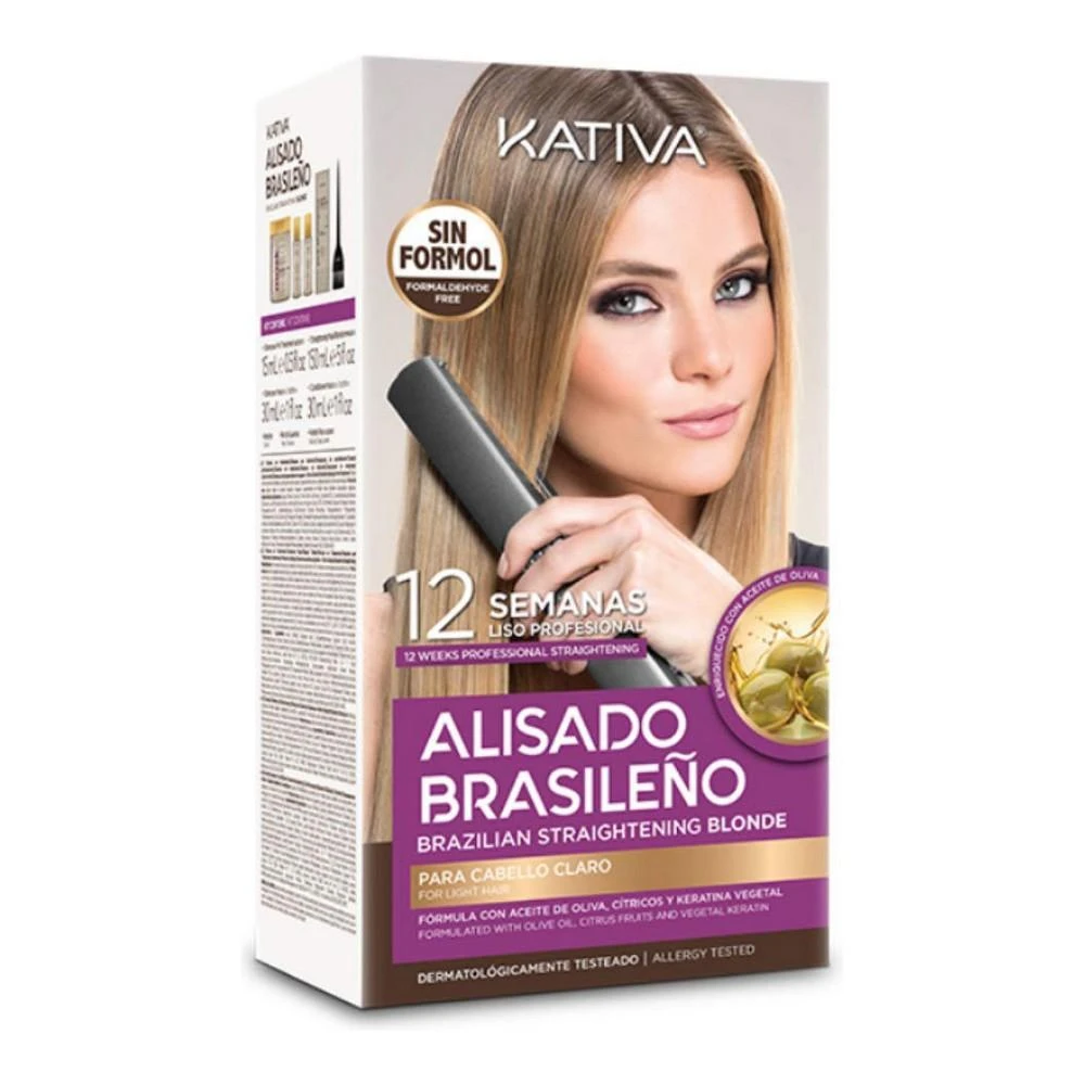 Kativa Brazilian Straightening Skirtas šviesiems plaukams plaukų tiesinimo priemonė šviesiem plaukam