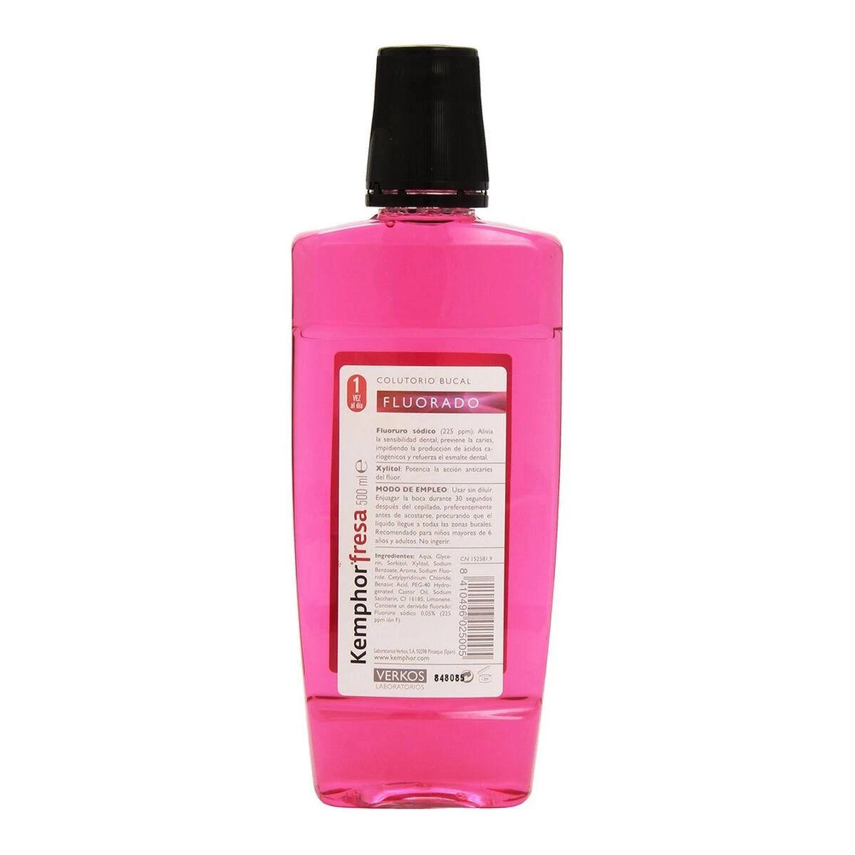 Burnos skalavimo skystis stiprinantis dantų emalį Strawberry Kemphor®