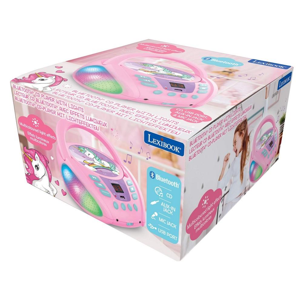 CD grotuvas Lexibook (Vienaragis), AUX/Bluetooth, Rožinės spalvos