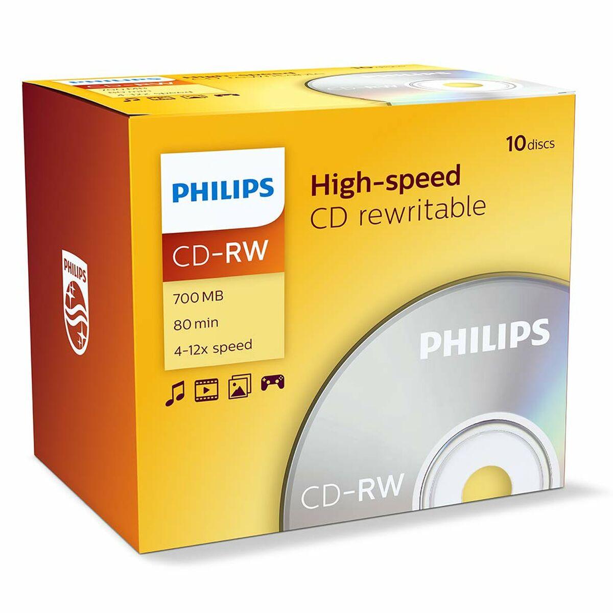 1x10 Philips CD-RW 80 min. 700 MB 4-12x JC