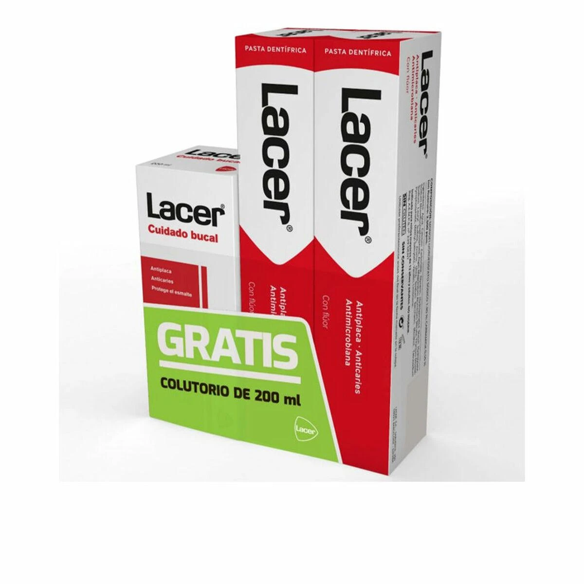 Lacer DUPLO Antiplaque-Anticaries Dantų pasta 125ml + burnos skalavimo skystis 200ml
