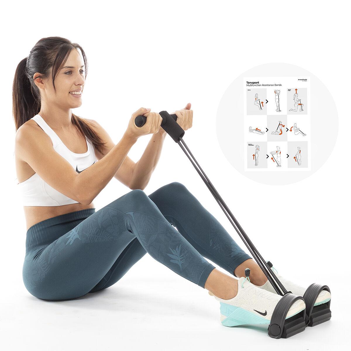 Daugiafunkcinės atsparumo elastinės juostos su mankštos vadovu tensport InnovaGoods