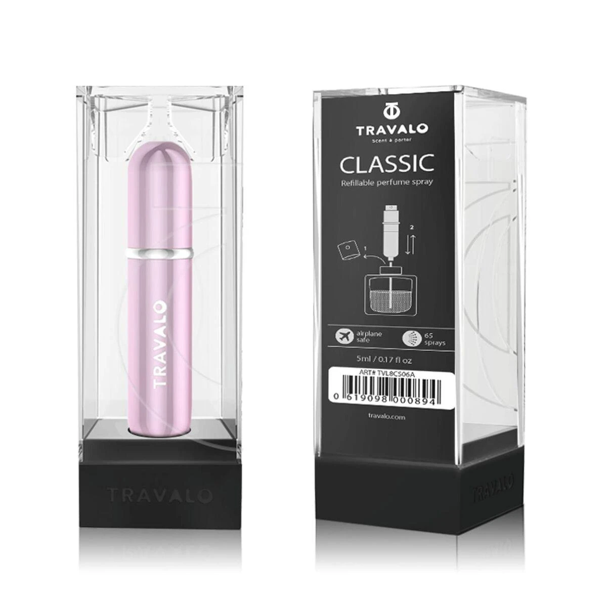 Travalo Classic HD Rožinė pildomas kvepalų buteliukas (atomaizeris), 5 ml
