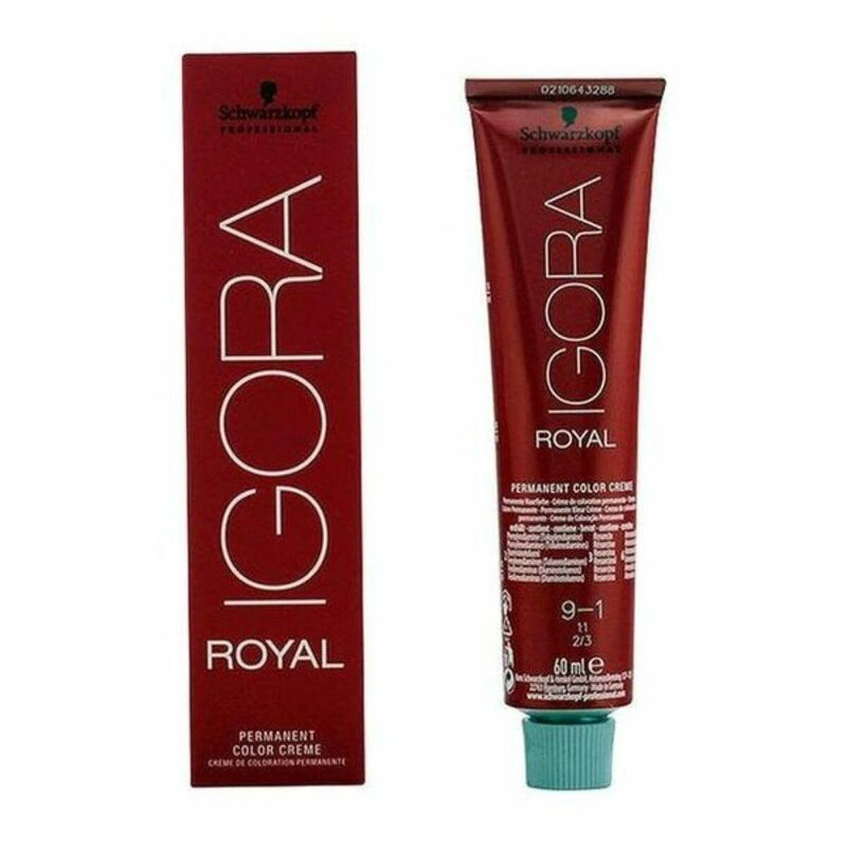 Schwarzkopf Igora Royal 9-1 dažų tūbelė ir pakuotė