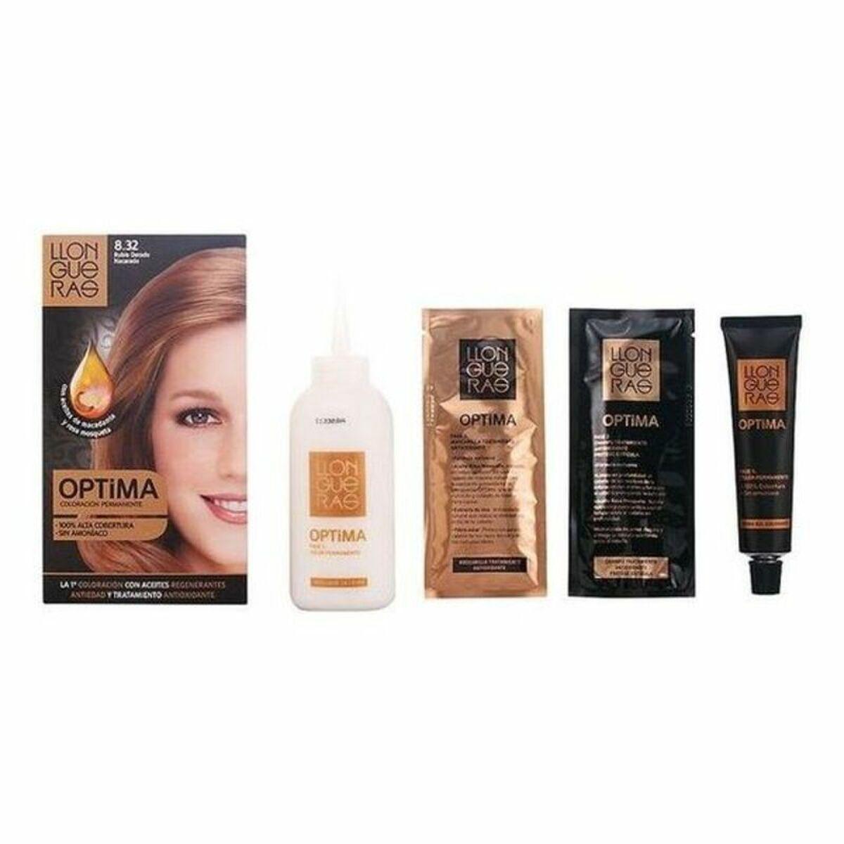 "Llongueras Optima" ilgalaikiai plaukų dažai be amoniako 8.32 Natural Golden Blond