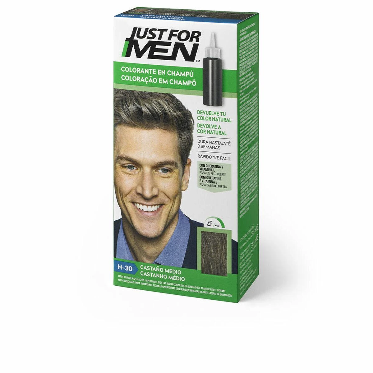 "Just For Men" vidutiniškai rudos spalvos šampūnas 30ml