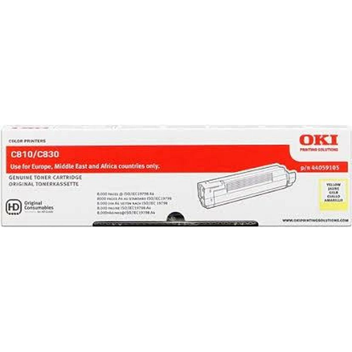 OKI geltonas dažiklis c810 ir c830 8000 puslapiams