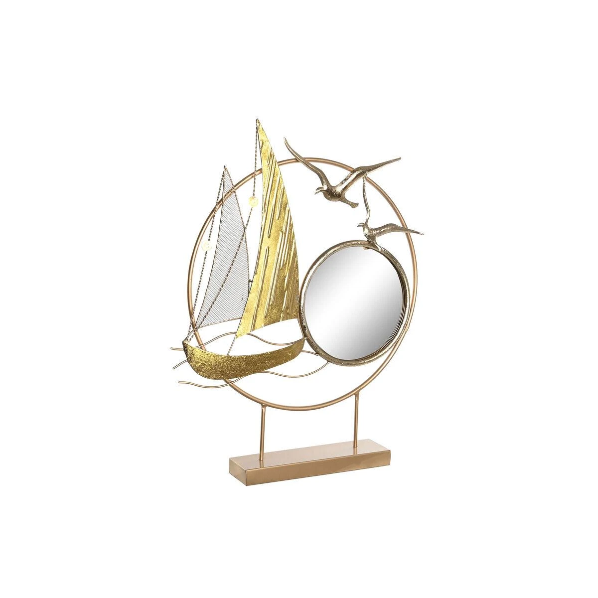 Dekoratyvinė figūrėlė DKD Home Decor Veidrodis Auksinis Metalinis Viduržemio (53 x 9 x 67 cm)