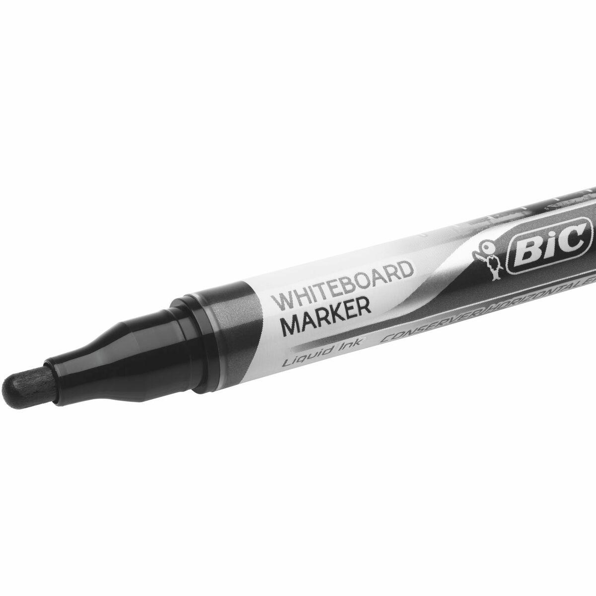 Bic Žymeklis baltai lentai Velleda Liquid Ink 2,2-4,2 mm, juodas, pakuotėje 12 vnt.