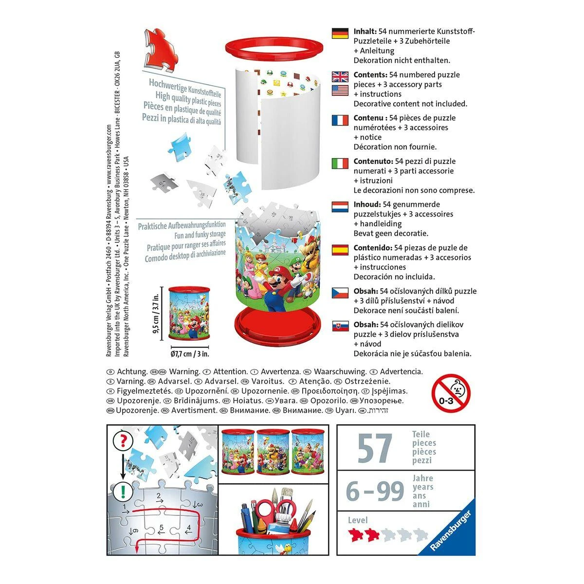 Ravensburger "3D" Dėlionė 54 vnt. - Super Mario pieštukinė