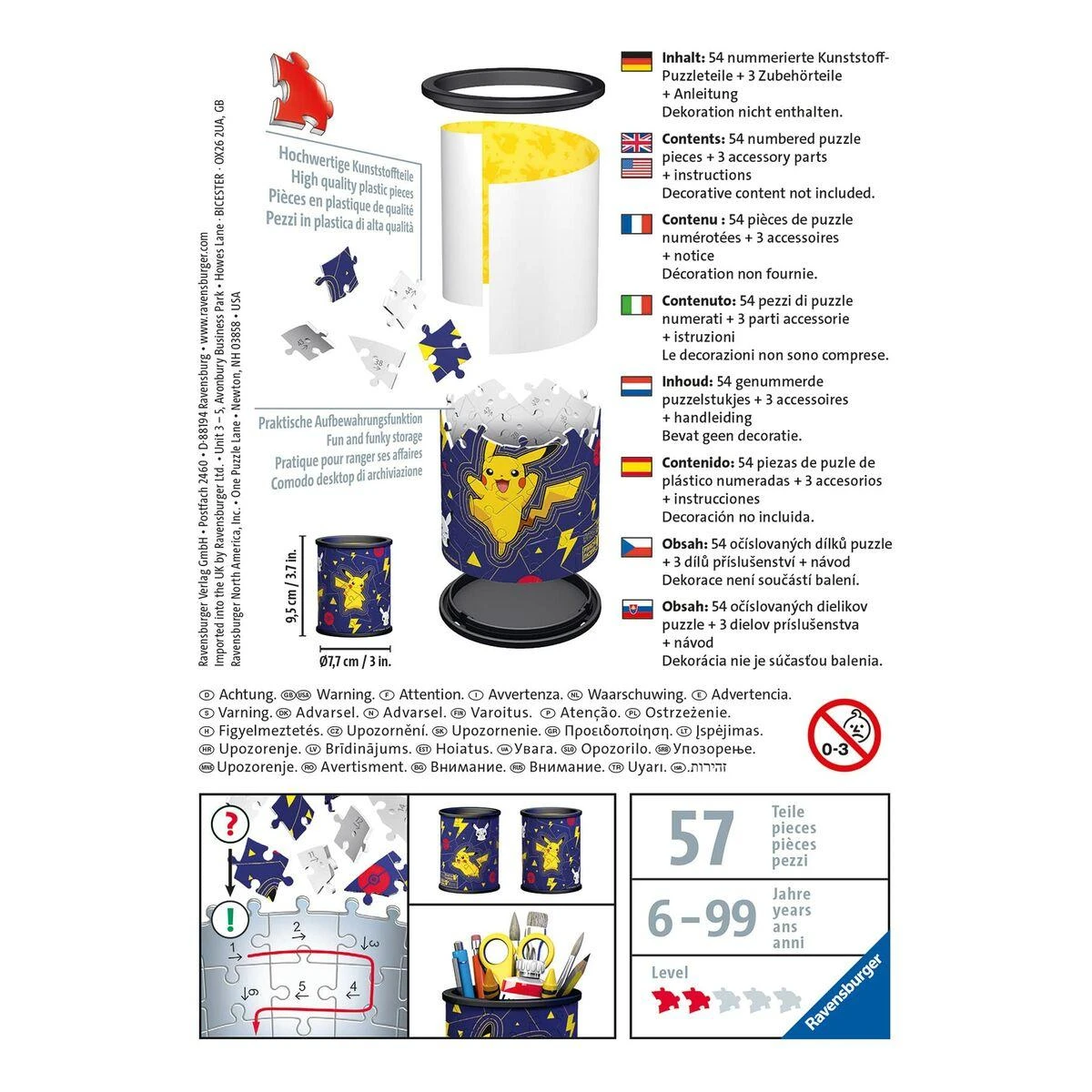 Ravensburger "3D" Dėlionė 54 vnt. - Pikachu pieštukinė
