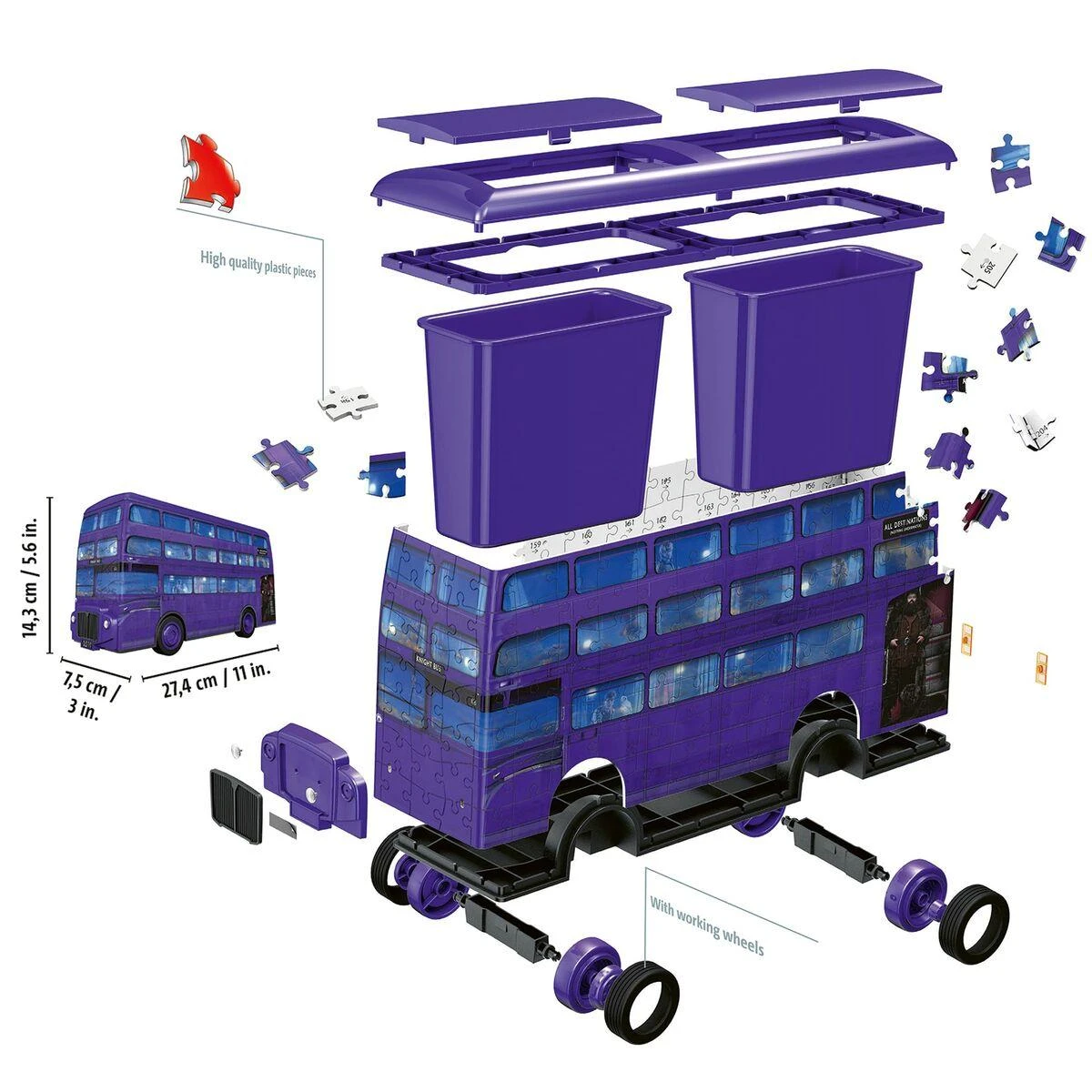 RAVENSBURGER 3D dėlionė Harry Potter Knight Bus, 216d., 11158