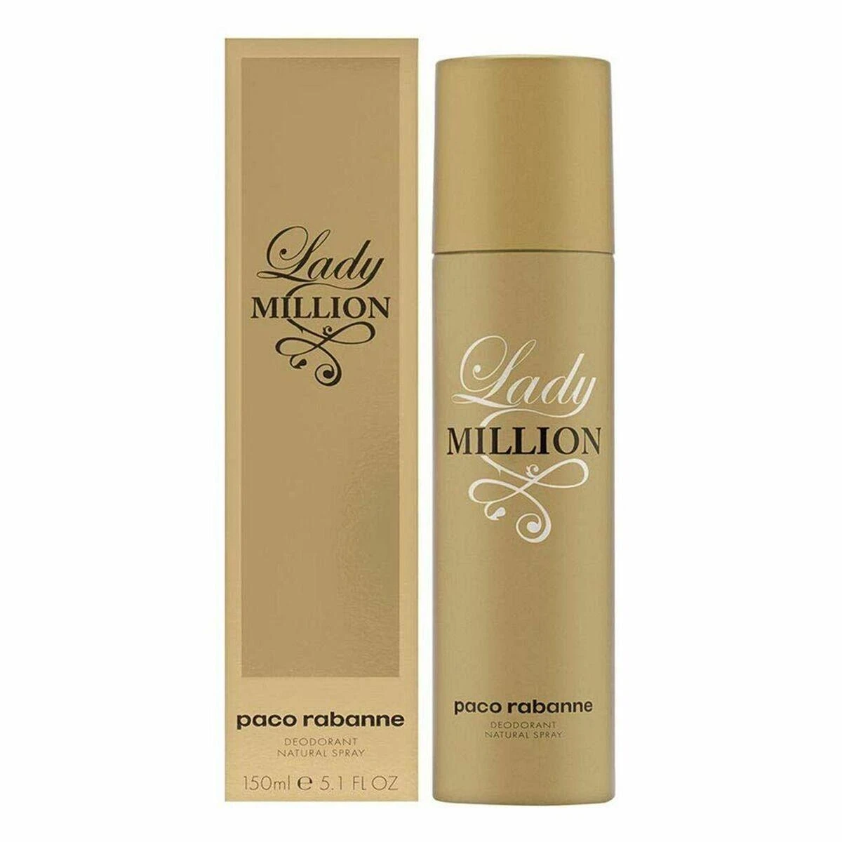 Paco Rabanne Lady Million dezodorantas auksinėje pakuotėje