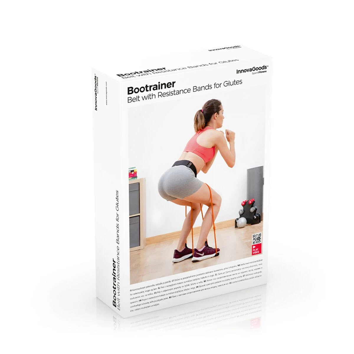 Diržas su pasipriešinimo juostomis užpakalio raumenims ir mankštos pratimai Bootrainer InnovaGoods
