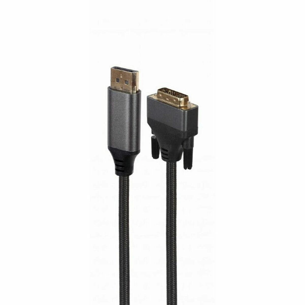 DisplayPort į DVI adapterio kabelis su pintos tekstūros laidu