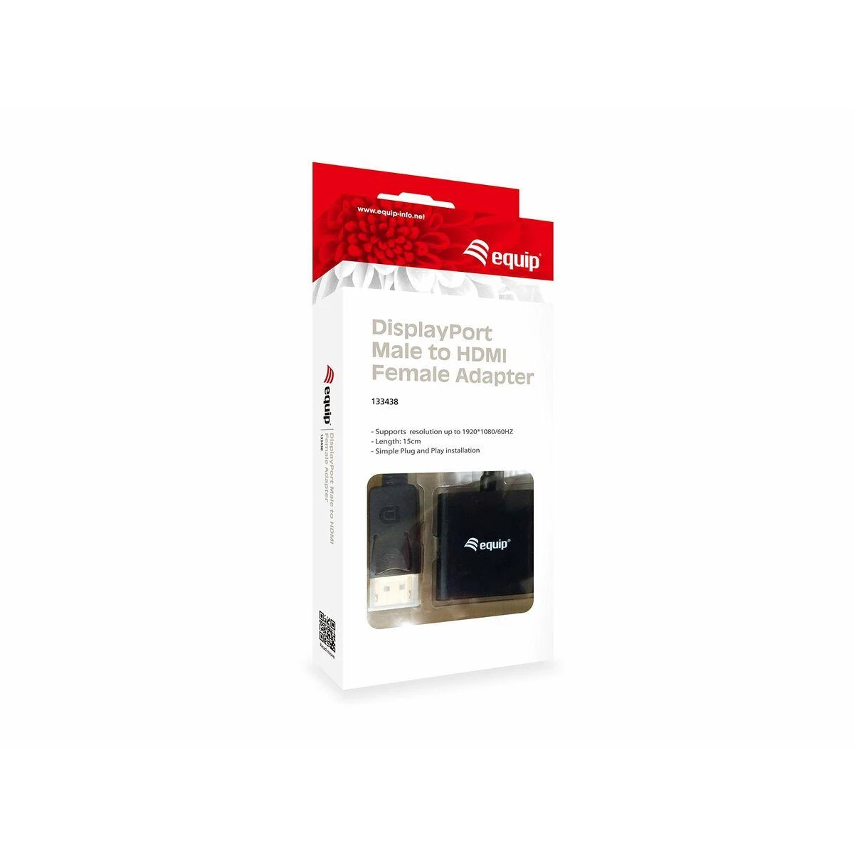 Equip aprūpinti 133438 adapteriu DisplayPort su HDMI DisplayPort kištuku į HDMI lizdą juoda