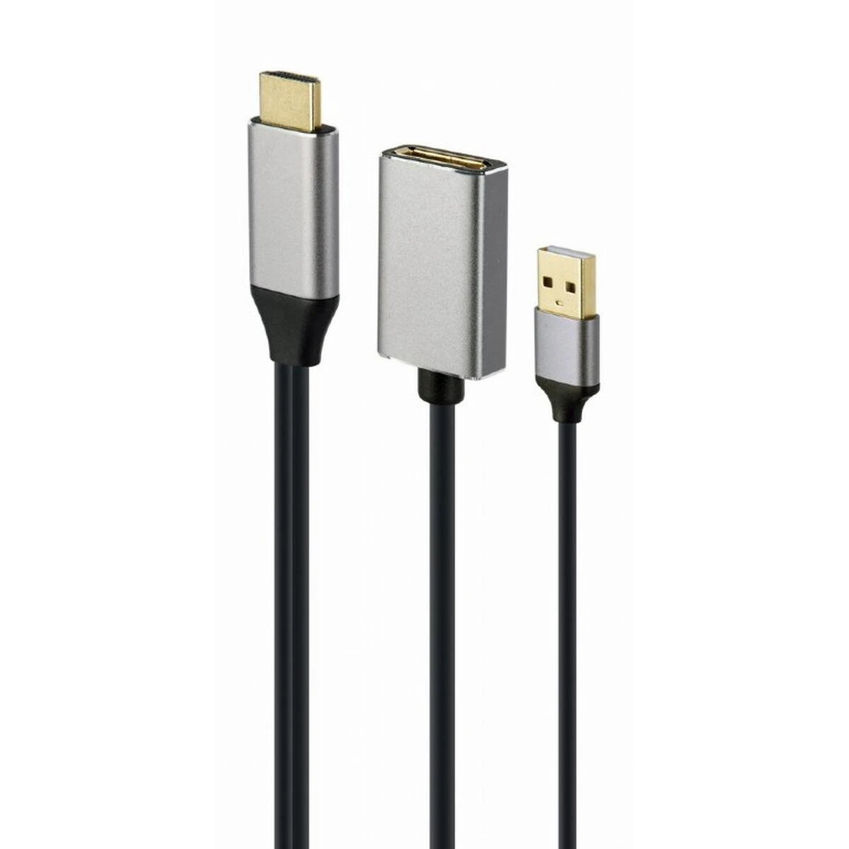 HDMI į DisplayPort adapteris su USB maitinimo jungtimi
