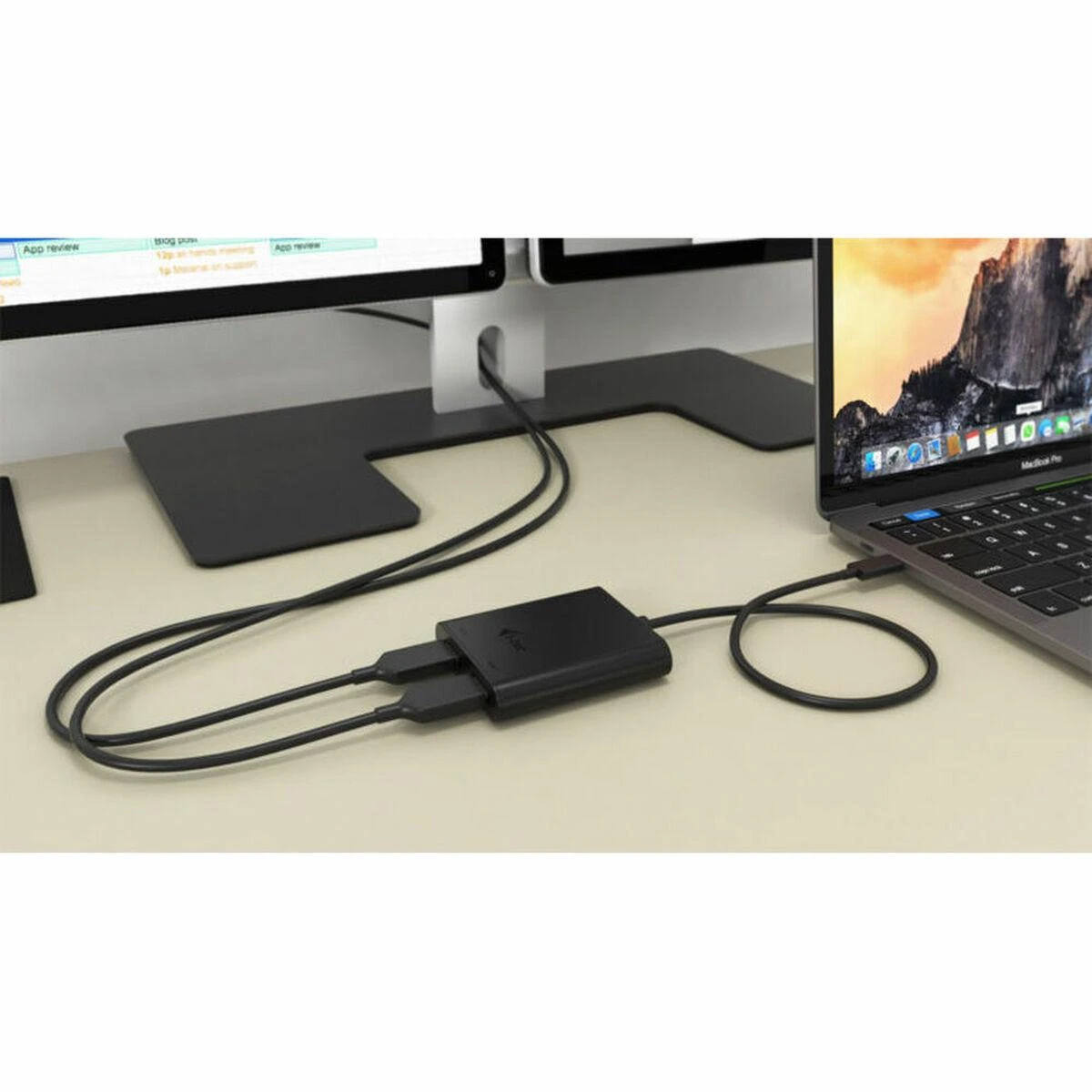 I-TEC USB C prie dviejų HDMI prievadų vaizdo adapteris 2x HDMI prievadas 4K Ultra HD suderinamas su Thunderbolt 3