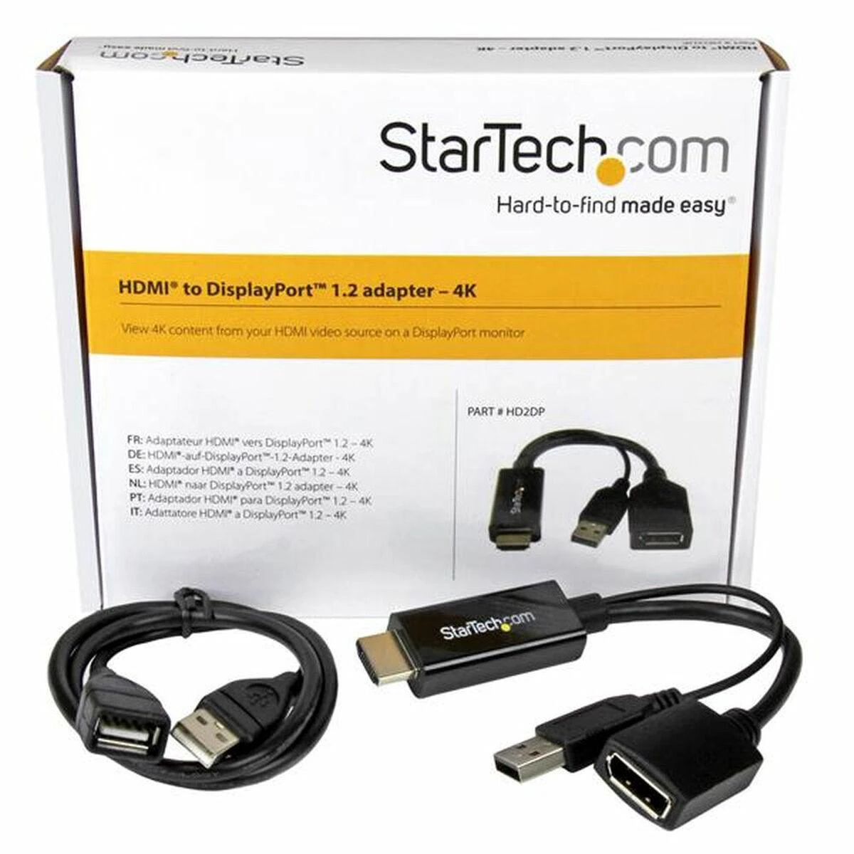 Adapteris AV StarTech HDMI – DisplayPort + USB-A prievadas (HD2DP)
