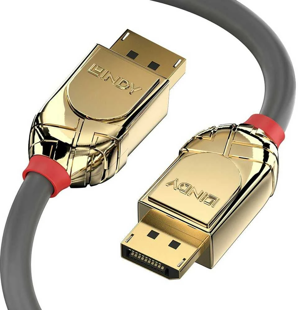DisplayPort kabelis - LINDY Gold Line DisplayPort 1.2 kabelis, M/M, 4096x2160 60Hz, 5 m, Pilkas