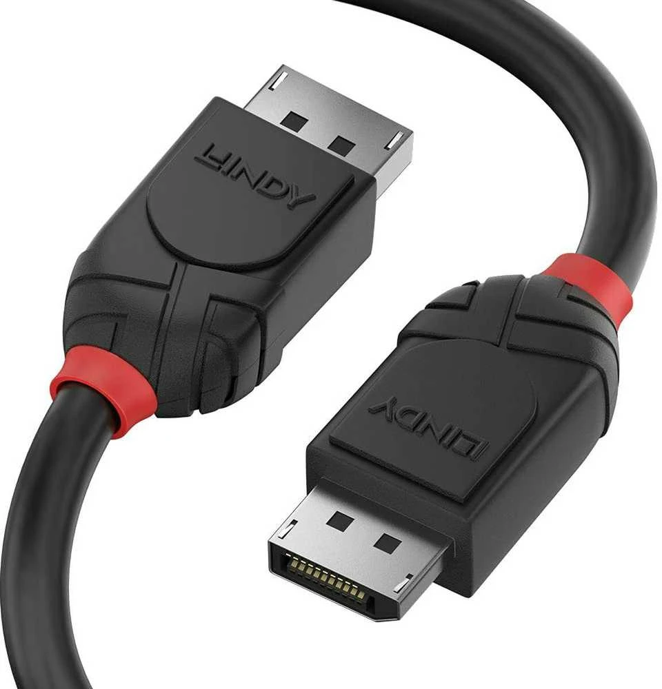 Lindy DisplayPort 1.2, Juodas Line 4K UHD M/M, juoda, 3m