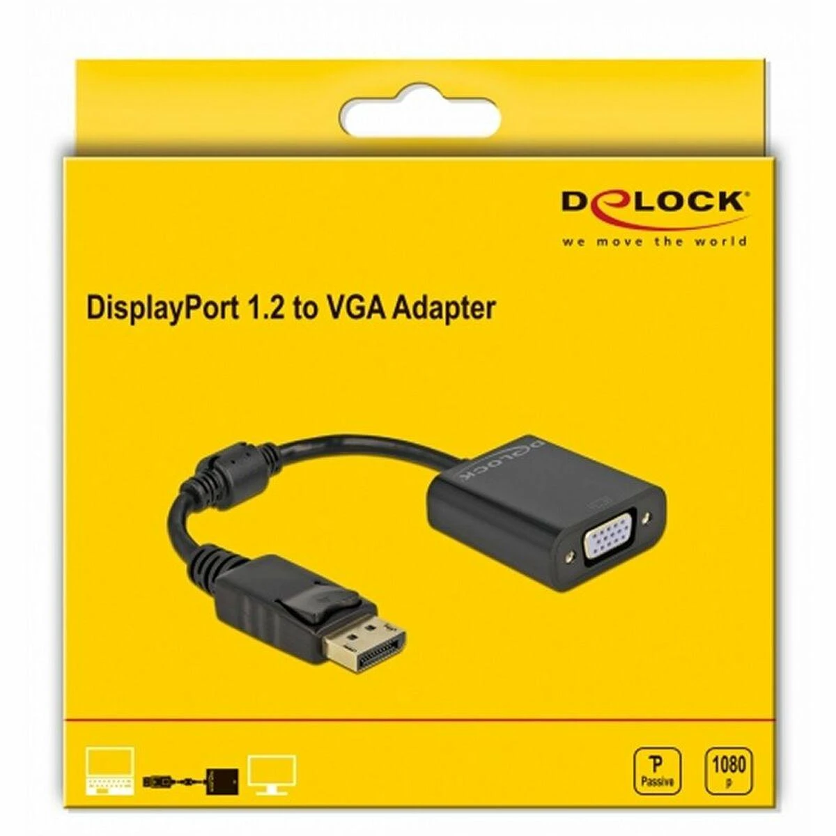 „Delock“ adapteris „DisplayPort 1.2“ pasyvioji juoda VGA moteriška