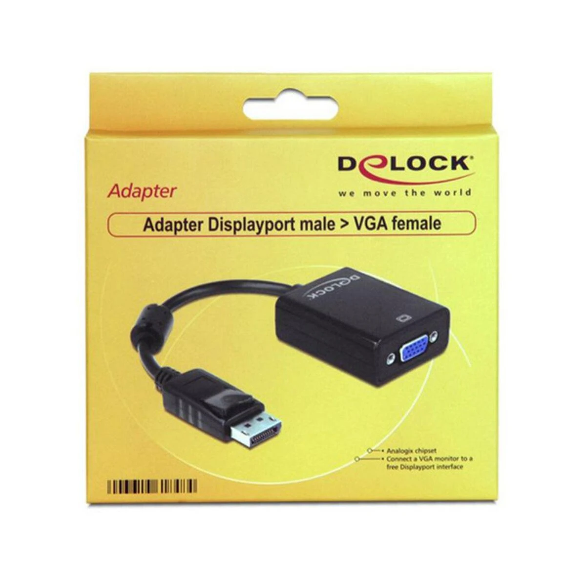 DELOCK Adapteris DP-St > VGA-Bu 22.5cm juodas