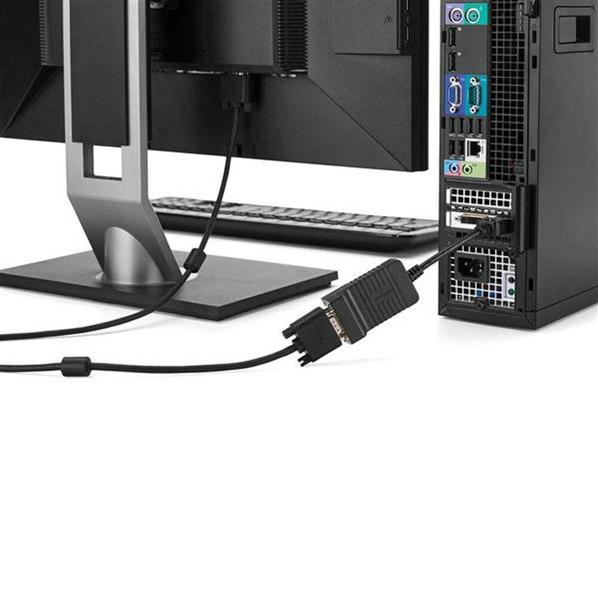 StarTech DP į VGA adapteris sujungtas su įranga