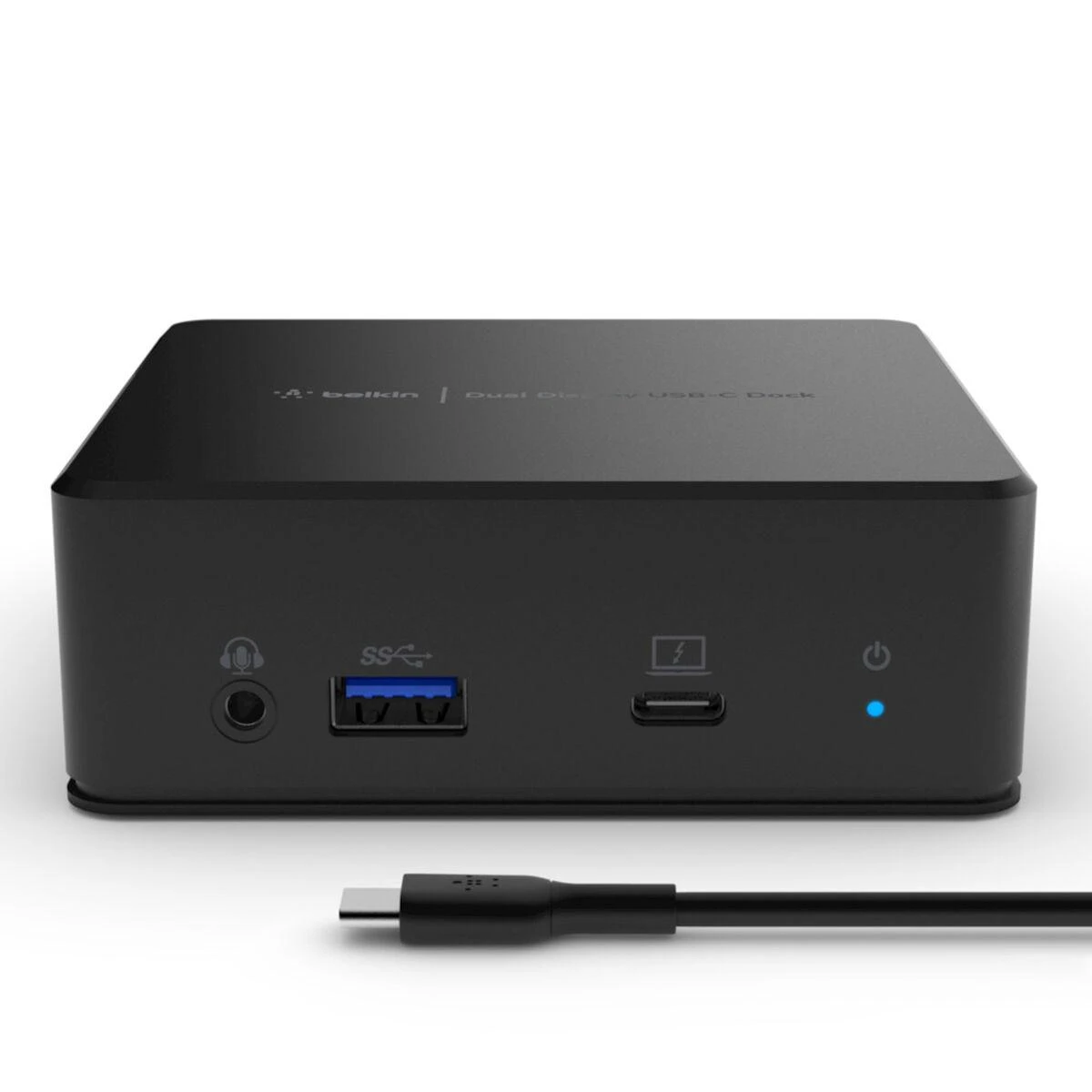 USB-C dokas priekinis vaizdas su jungtimis