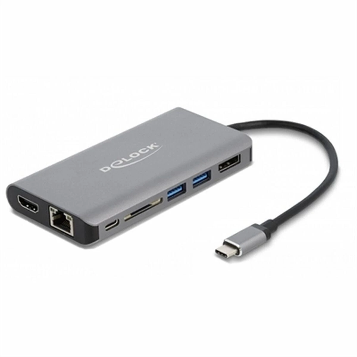 Delock USB-C stotelė su HDMI ir LAN jungtimis