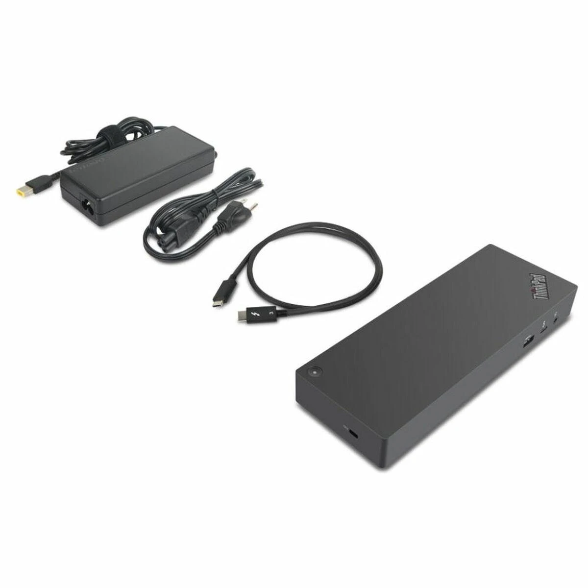 Lenovo ThinkPad Thunderbolt 3 Dock Gen2 (Maksimalūs ekranai: 3, maksimali skiriamoji geba: 4K/60Hz, Palaikoma: 2x4K/60Hz arba 3xFHD, 1xEthernet LAN (RJ-45), 2xDP 1.4, 3xHDMI 2.0, 5xUSB-3. 1 x „Thunderbolt 3“ pasroviui, 1 x USB-C, 1 x 3,5 mm kombinuotas lizdas, įvesties galia: 135 W, išėjimo galia: 90 W) „Lenovo“
