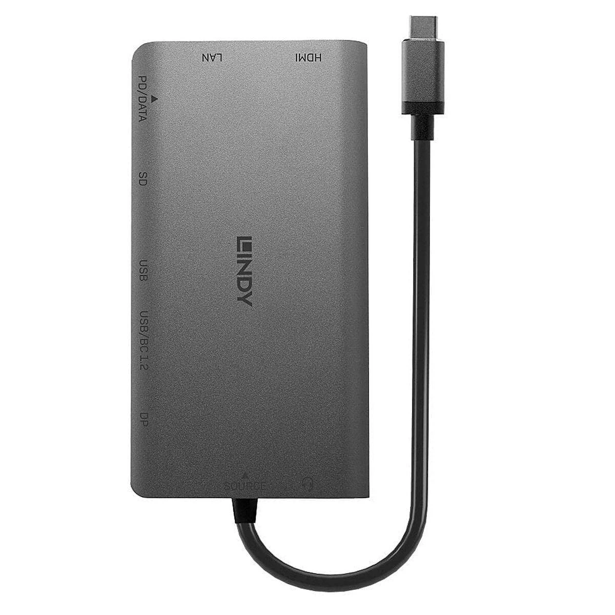 Nešiojamojo Kompiuterio Mini Dokavimo Stotis - LINDY DST-Mini XT USB-C Dokas, 4K HDMI, Dvigubas Ekranas, 100W PD, Gigabit Ethernet