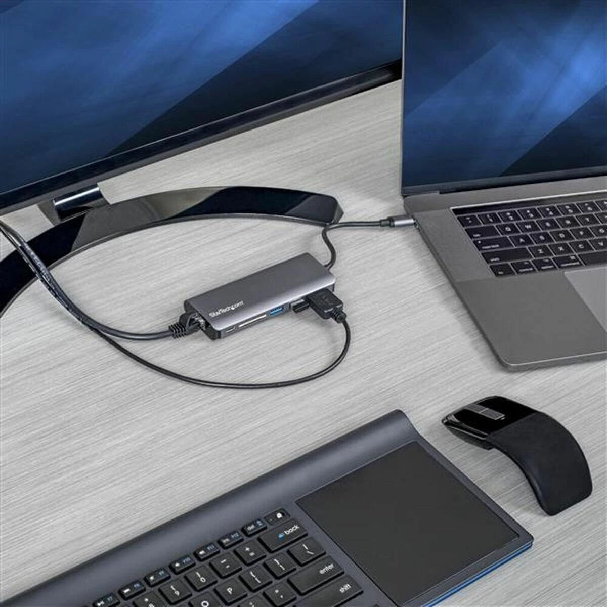 StarTech.com DKT30CSDHPD3 knyginių kompiuterių dokas / jungčių replikatorius Vielinis USB 3.2 Gen 1 (3.1 Gen 1) Type-C Juoda, Pilka