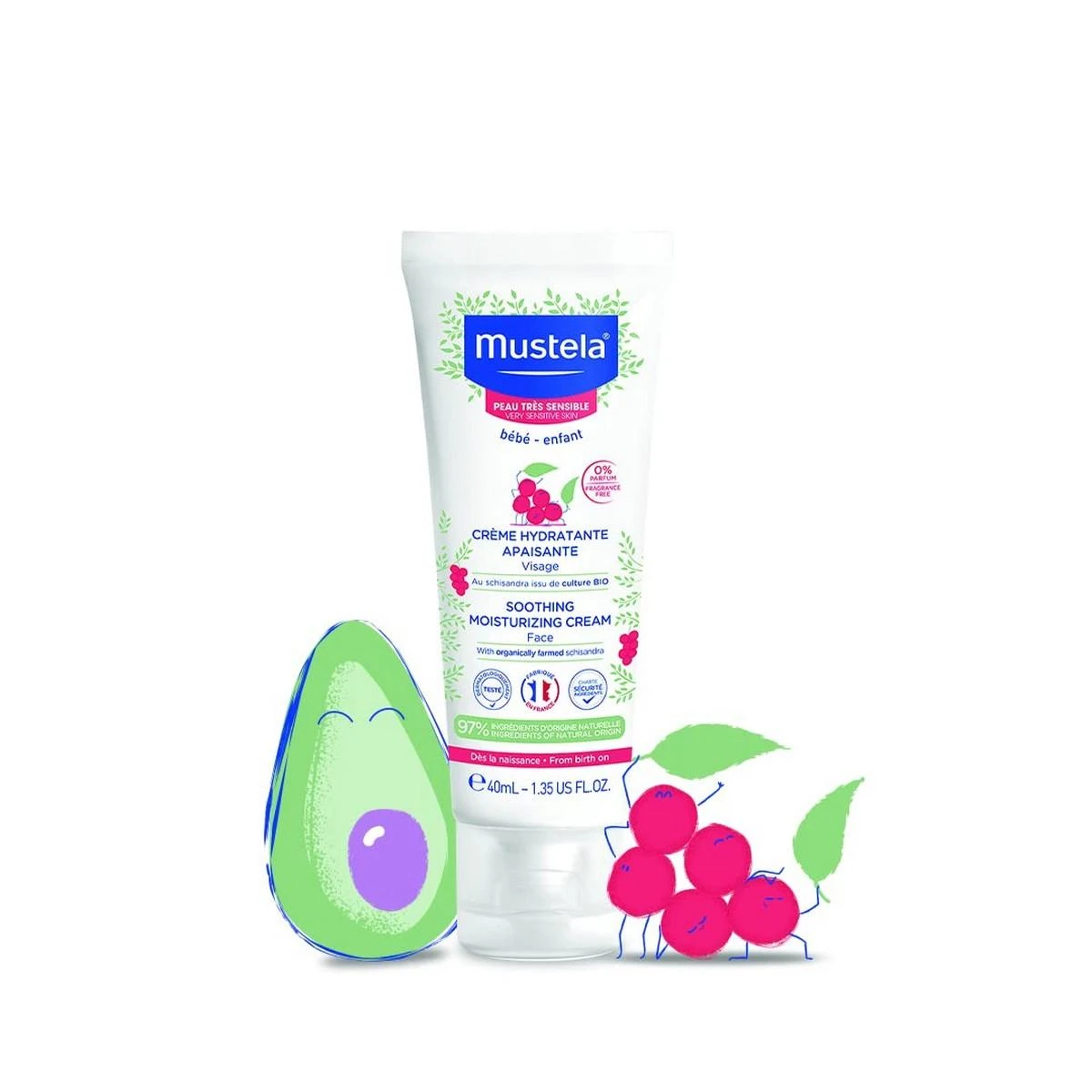 "Mustela Baby" drėkinamasis veido kremas 40ml