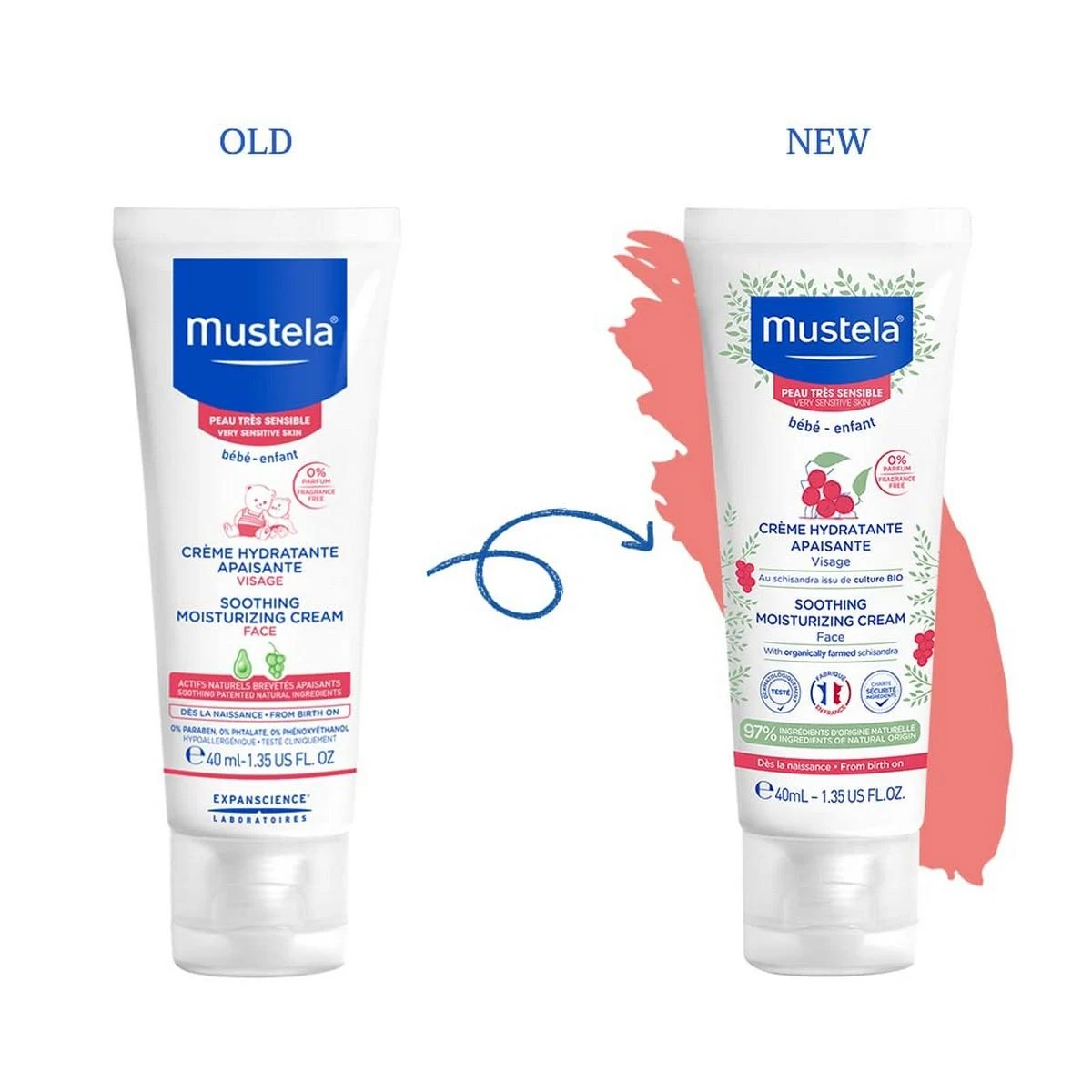 "Mustela Baby" drėkinamasis veido kremas 40ml