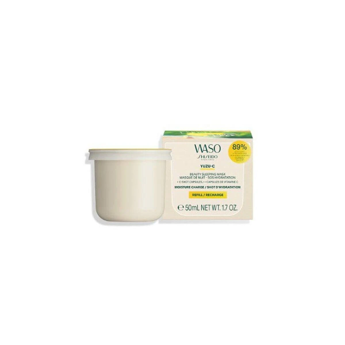 Shiseido Waso Yuzu-C Beauty Sleeping Mask-Refill drėkinanti naktinė veido kaukė-papildymas, 50 ml