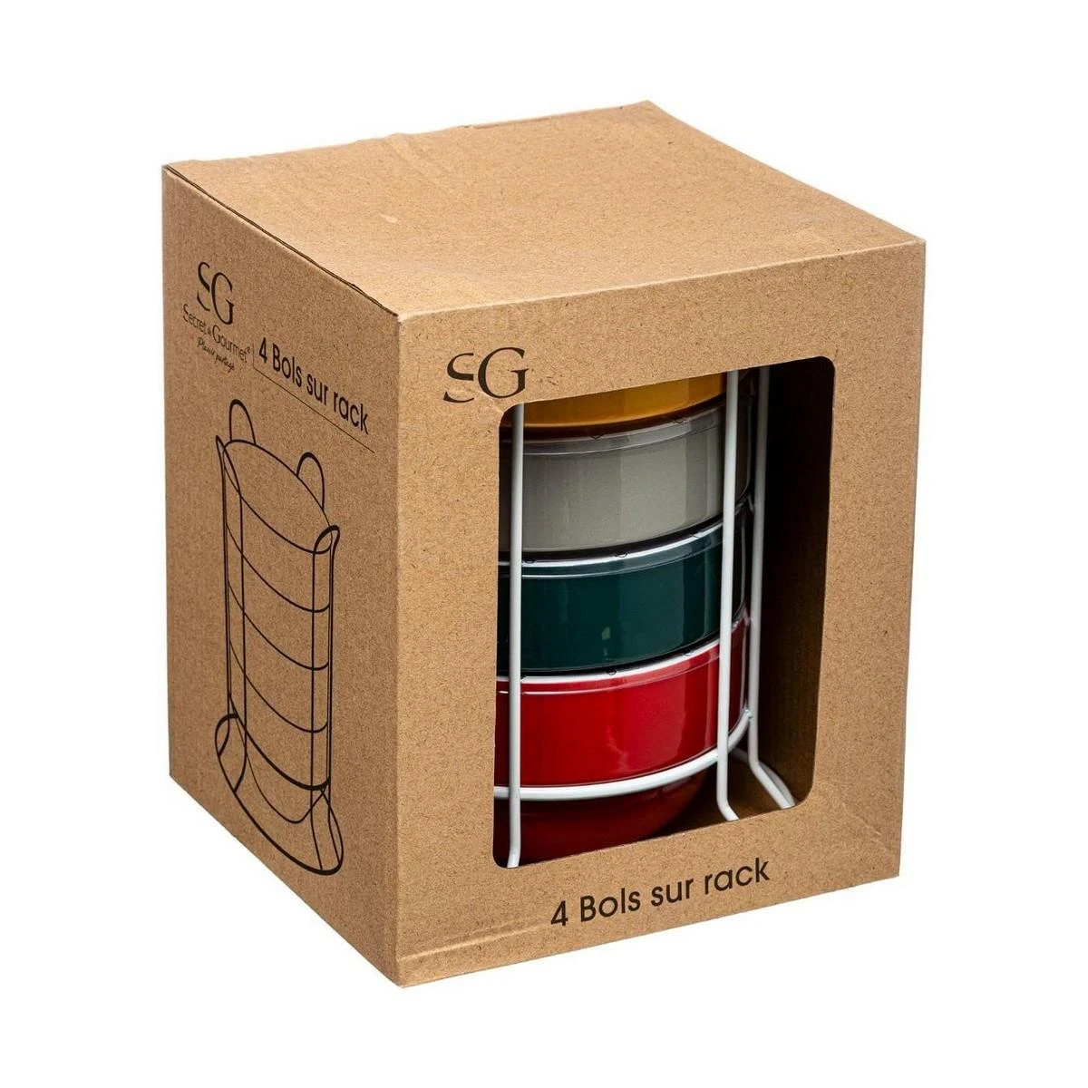 5five Simply Smart Keraminiai dubenys, dubenys ant metalinio stovo, 500 ml, rinkinyje 4 vnt