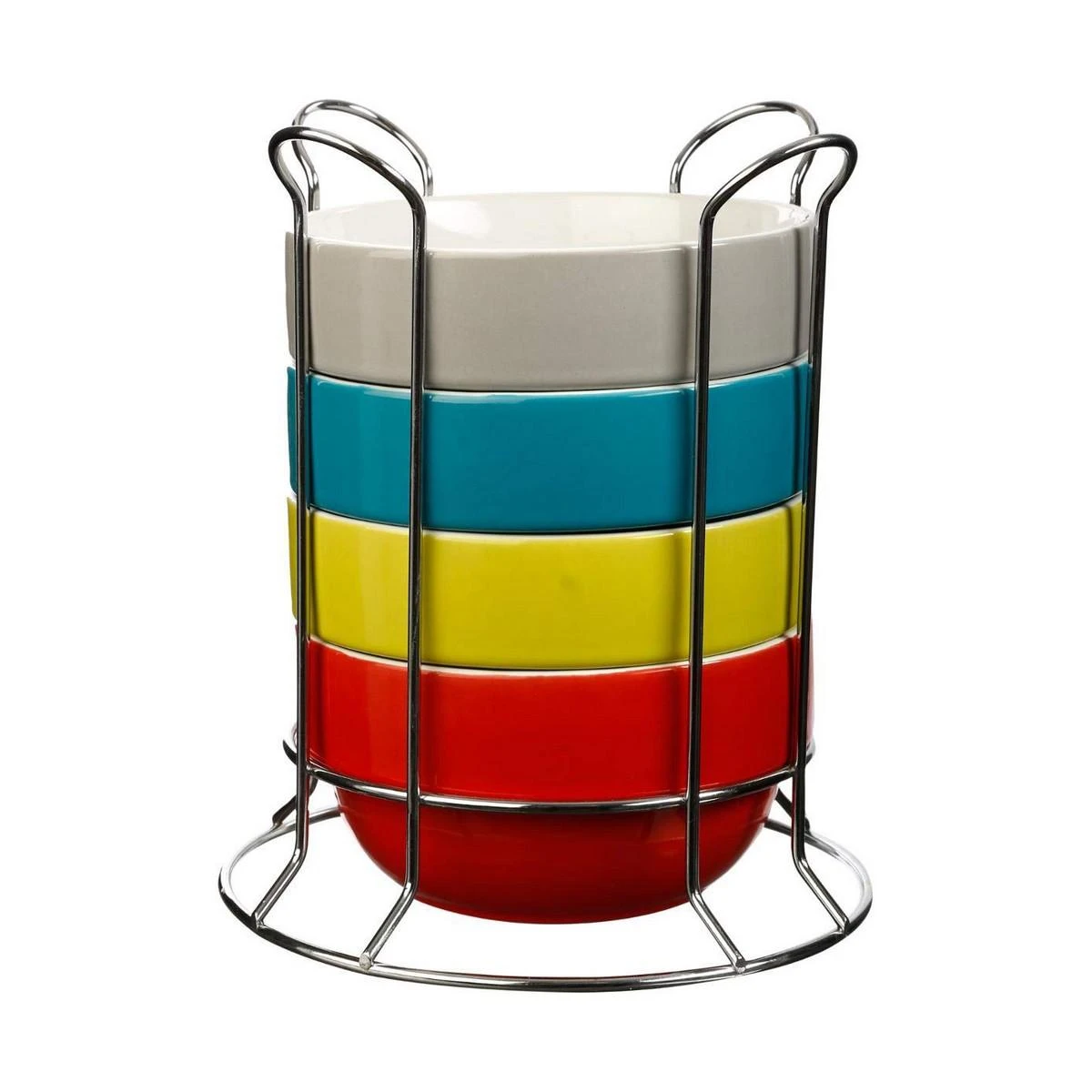 5five Simply Smart Keraminiai dubenys, dubenys ant metalinio stovo, 500 ml, rinkinyje 4 vnt