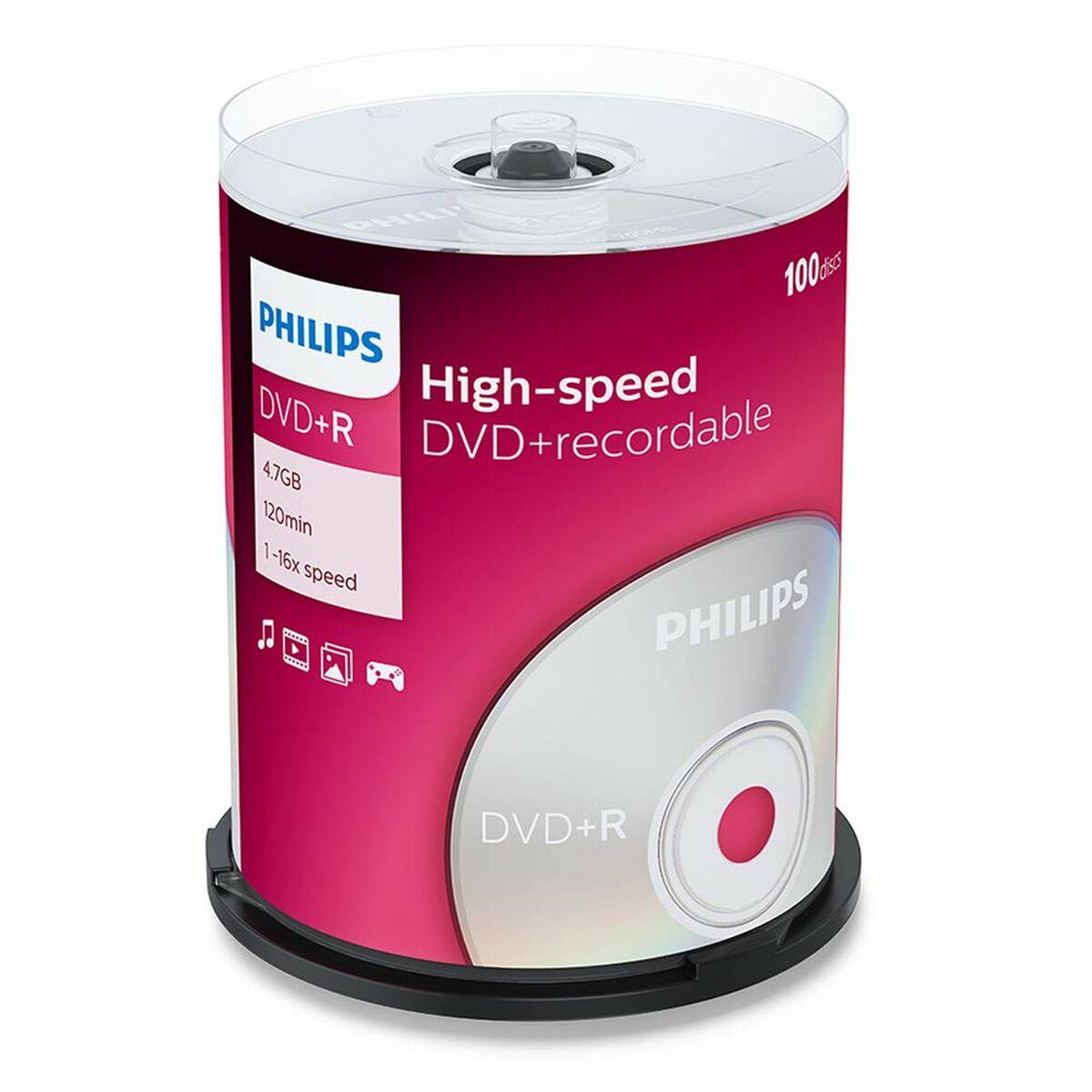 1x100 Philips DVD+R 4,7GB 16x SP