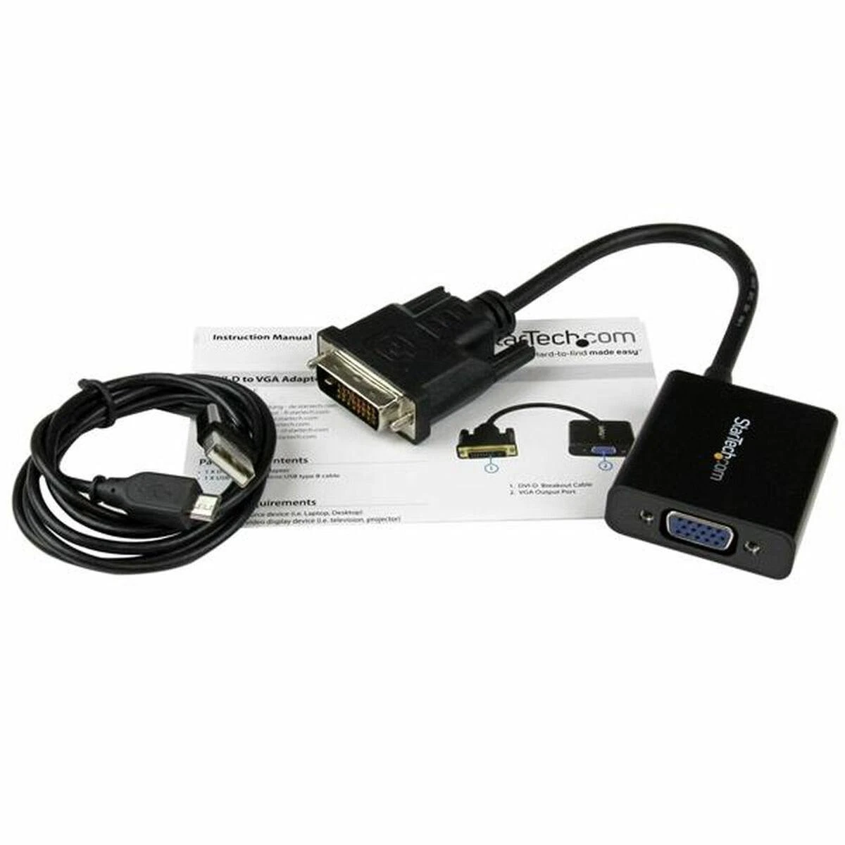 Adapteris AV StarTech Kabelis StarTech DVI - D-Sub 0.25m Juodas (DVI2VGAE)