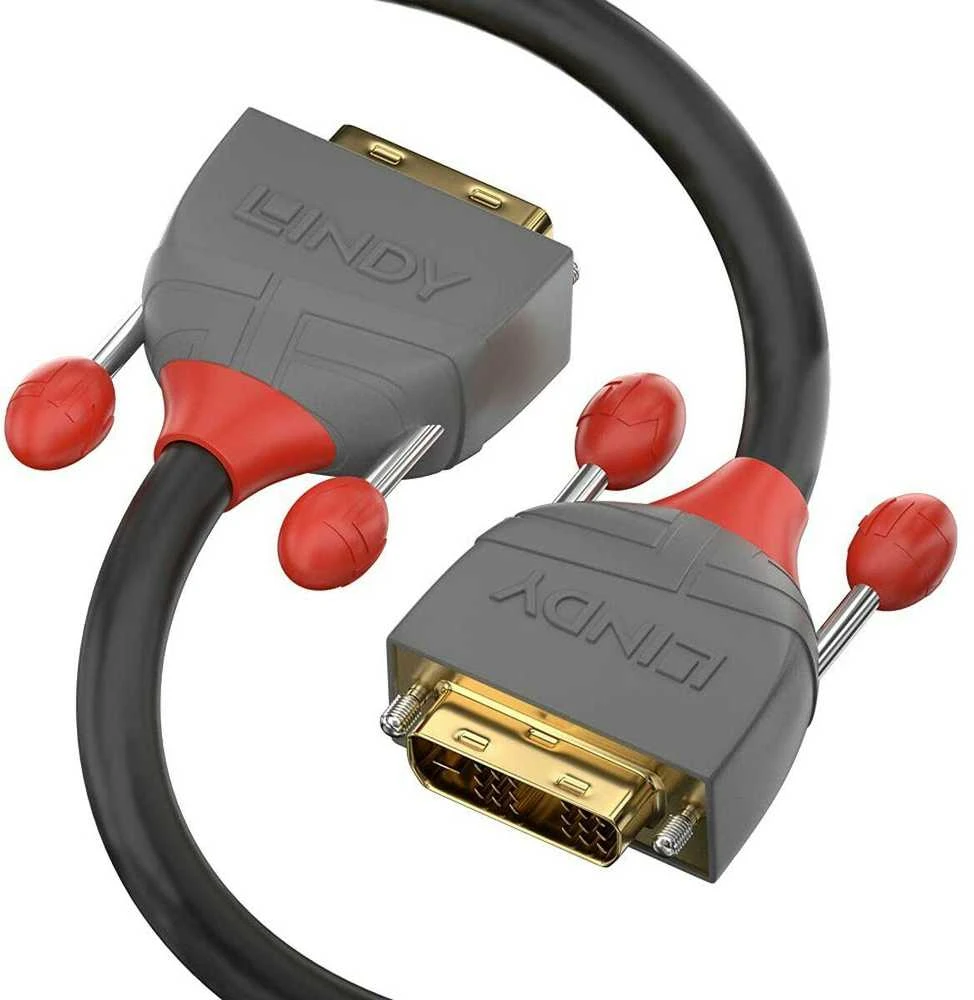 Vaizdo Kabelis - LINDY Anthra Line DVI-D Dual Link M-M, 2560x1600 60Hz, 5 m, Juodas