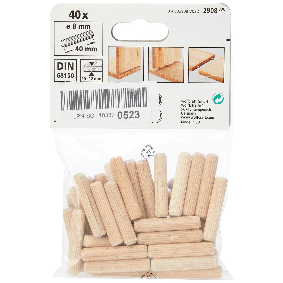 Wolfcraft WOFCRAFT Rinkinys PINS 40 vnt. 8x40mm