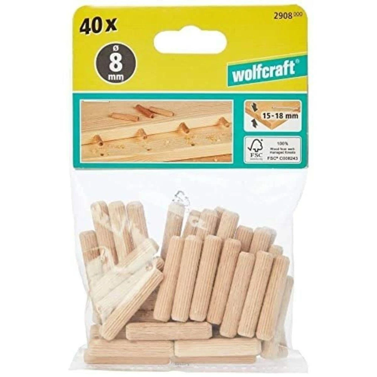 Wolfcraft WOFCRAFT Rinkinys PINS 40 vnt. 8x40mm