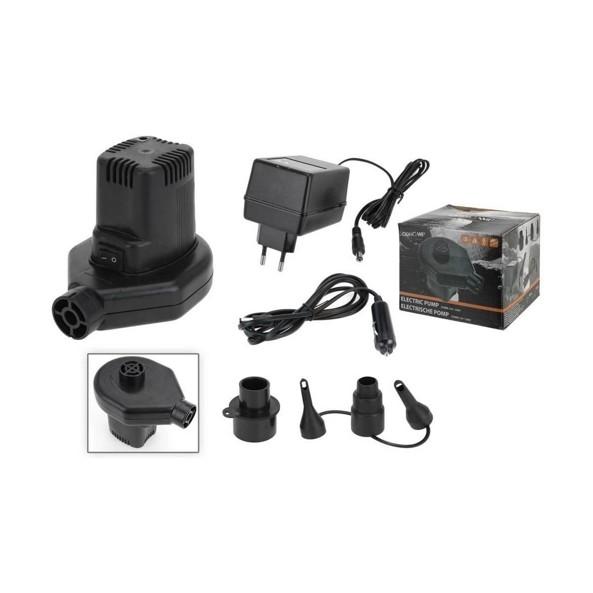 ELEKTRINĖ POMPA 12/230V 60W 3 ADAPTERIAI REDCLIFFS 999239