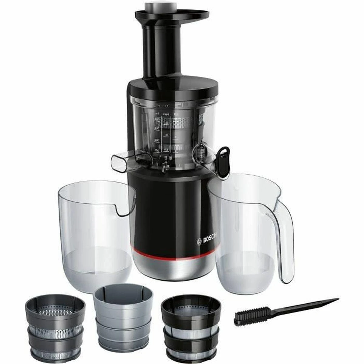 Bosch MESM731M Lėtaeigė sulčiaspaudė, VitaExtract, 150 W, Juoda, šiaušto nerūdijančio plieno