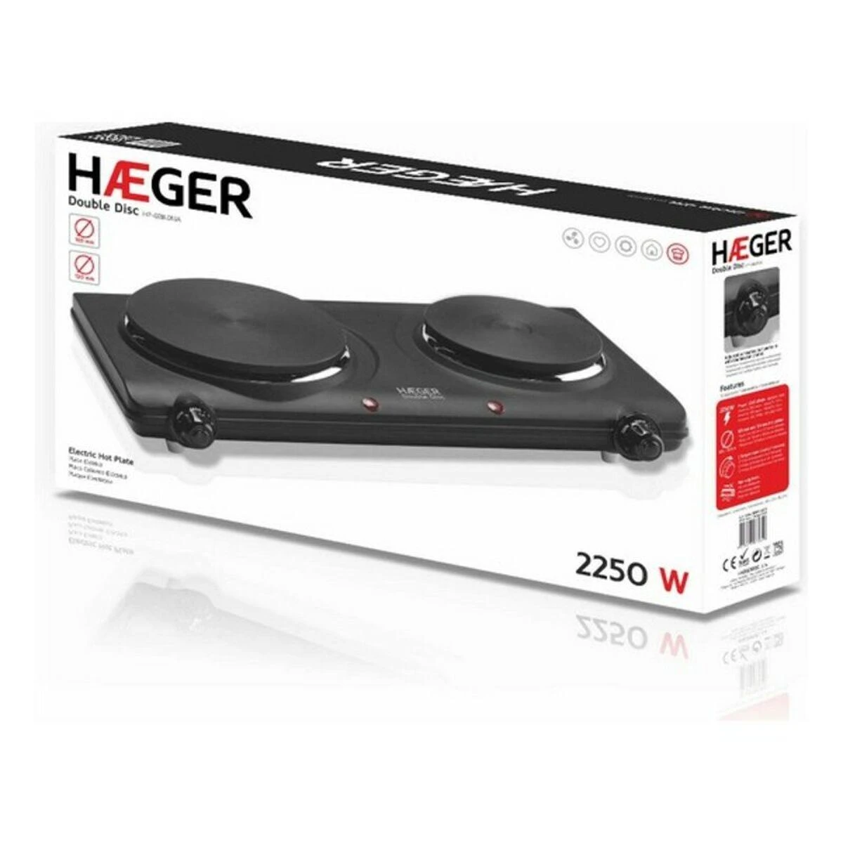 Haeger Haeger HP-02B.013A Double Disc Elektroplitina ar 2 sildelementiem 2250W