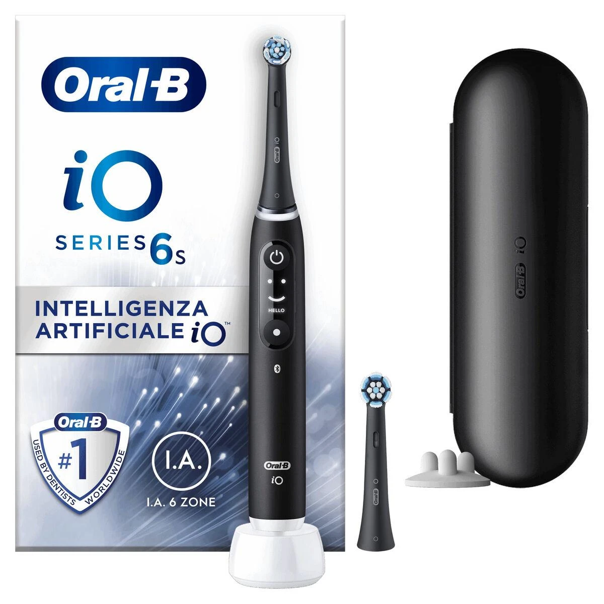 Oral-B Elektrinis dantų šepetėlis | iO6s | Įkraunamas | Suaugusiems | Šepetėlių skaičius galvutės įeina 1 | Number of teeth brushing modes 5 | Juodas Lava