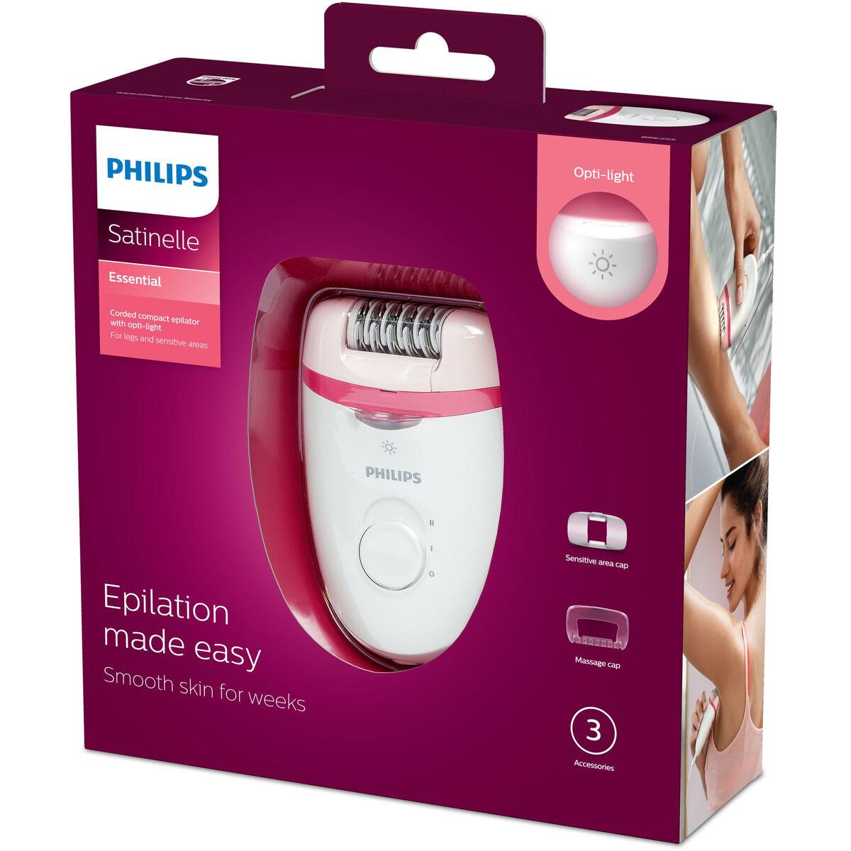 Philips Satinelle Essential Kompaktiškas laidinis epiliatorius BRE255/00