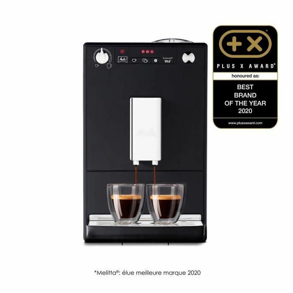 MELITTA automatinis kavos aparatas E950-101 solo, juoda-sidabro spalva